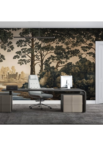 Doğa Temalı Kale Manzaralı Duvar Kağıdı Isı ve Ses Yalıtımlı modelleri