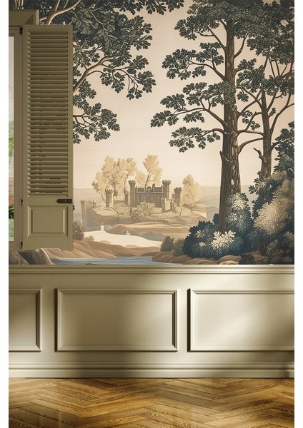 Doğa Temalı Kale Manzaralı Duvar Kağıdı Isı ve Ses Yalıtımlı indirimleri