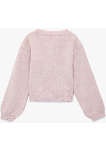 Uzun Kollu Bisiklet Yaka Çiçek Nakış Detaylı Triko Hırka fiyatları