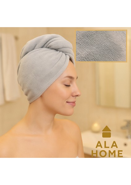 Triga Düğme Lastikli Saç Havlusu| Pamuklu Saç Kurutma Bonesi | Makyaj Bonesi