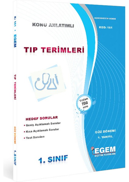 Aöf 1. Sınıf Tıp Terimleri Güz Dönemi Konu Anlatımlı Soru Bankası