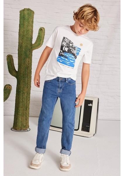 Erkek Çocuk 10-18 Yaş Regular Fit Denim Pantolon 543 Lacivert