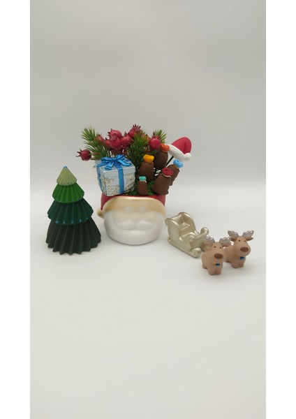 Yılbaşı Temalı Noel Baba Saksı