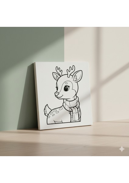 Çocuklar Için Atkılı Geyik Yavrusu Eğitici ve Eğlenceli Yılbaşı Hediyesi Boyama Seti modelleri