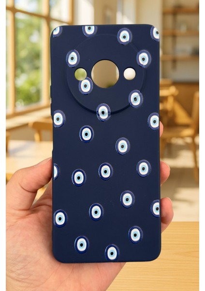 Xiaomi Redmi A3 Uyumlu Nazar Boncuk Desenli Silikon Darbe Emici Klasik Korumalı Rubber Kılıf fiyatları