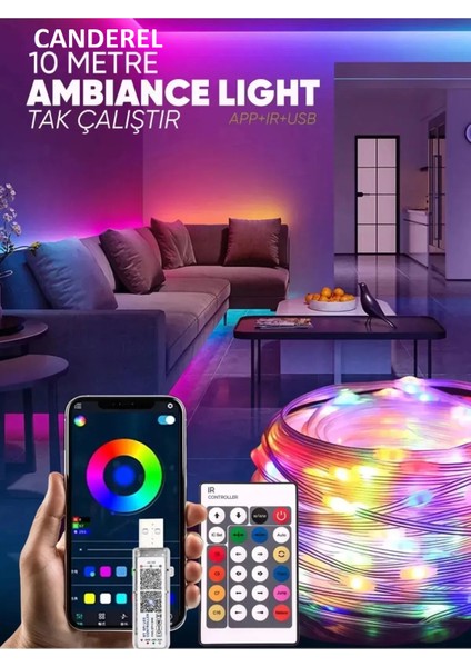 Su Geçirmez LED Şerit Işık Rgb Çok Renkli Sese Müziğe Duyarlı Kumandalı LED Aydınlatma fiyatları