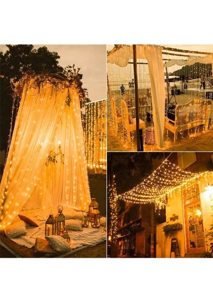 2x2 Metre 8 Fonksiyonlu Animasyonlu Perde LED Işık Saçak LED Işık 204 LED Yılbaşı Işığı Süsü modelleri