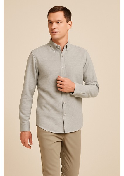 Erkek Sade Keten Gömlek