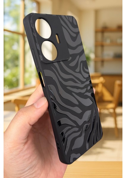 Realme C55 Uyumlu Zebra Desenli Silikon Darbe Emici Klasik Korumalı Rubber Kılıf modelleri