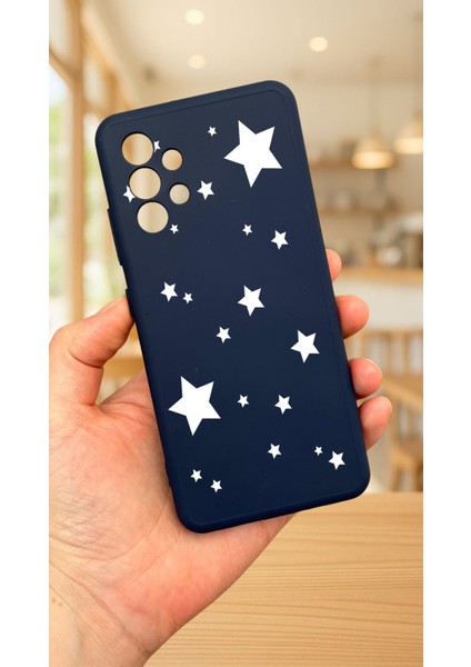 Samsung Galaxy A32-YILDIZ Desenli Silikon Darbe Emici Klasik Korumalı Rubber Kılıf