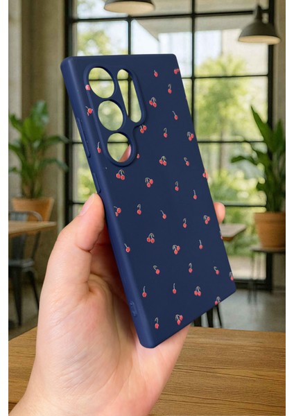 Samsung Galaxy S24 Ultra- Mini Kiraz Desenli Silikon Darbe Emici Klasik Korumalı Rubber Kılıf modelleri