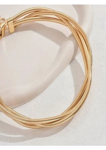 Şık ve Minimalist Gümüş Rengi 3lü Zarif Yılan Kemeri Kolye modelleri