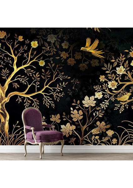 Gold Varaklı Ağaç Duvar Kağıdı -Isı ve Ses Yalıtımı fiyatları