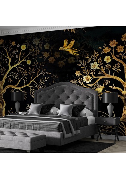 Gold Varaklı Ağaç Duvar Kağıdı -Isı ve Ses Yalıtımı modelleri