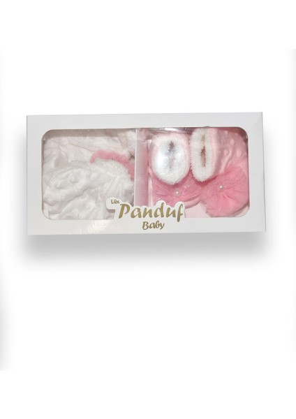 Kız Bebek 2 Li Panduf (Şapka ve Panduf ) Yenidoğan Set - 3405