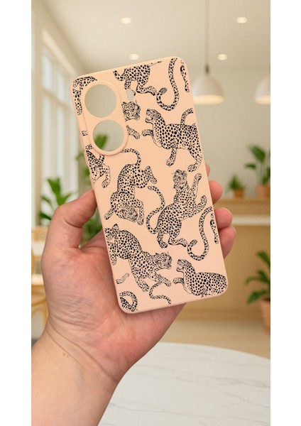 Xiaomi Poco X7 Pro Leopar Desenli Silikon Darbe Emici Klasik Korumalı Rubber Kılıf