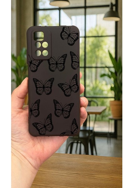 Xiaomi Redmi 10 2022 Siyah Kelebek Desenli Silikon Darbe Emici Klasik Korumalı Rubber Kılıf fiyatları