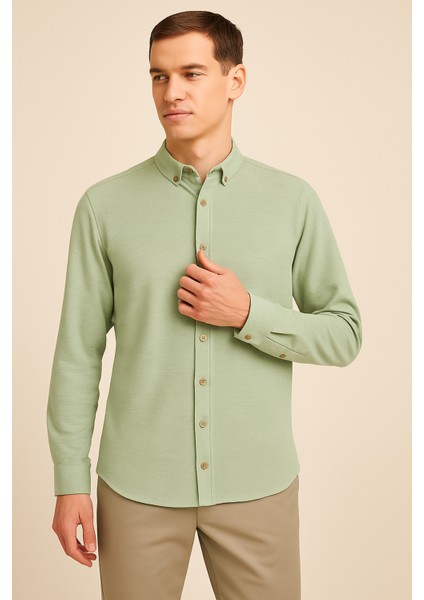Erkek Sade Keten Gömlek