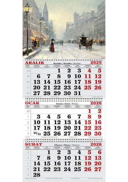 2026 Yılı Gemici Takvimi- Kış Akşamı Tablosu