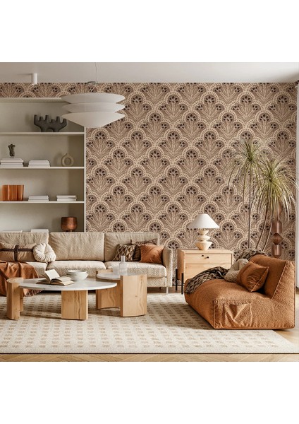 Kahverengifigürlü Duvar Kağıdı -Isı ve Ses Yalıtımı Yırtılmaz modelleri