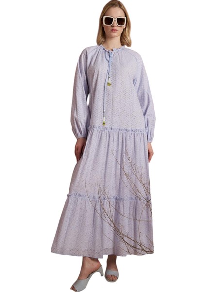 Püsküllü Brode Elbise KAY.KA-B24-23038