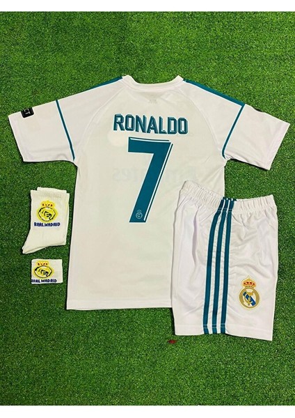 R.e.a.l M.a.d.r.i.d 2018 Kiev Cristiano Ronaldo Çocuk Forması 4'lü Set (Armalı)