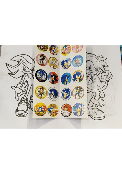 4 Adet Stickerli Boyama Kitabı (Sonic,browstar,süper Kahramanlar,pijamask Figürlü) indirimleri