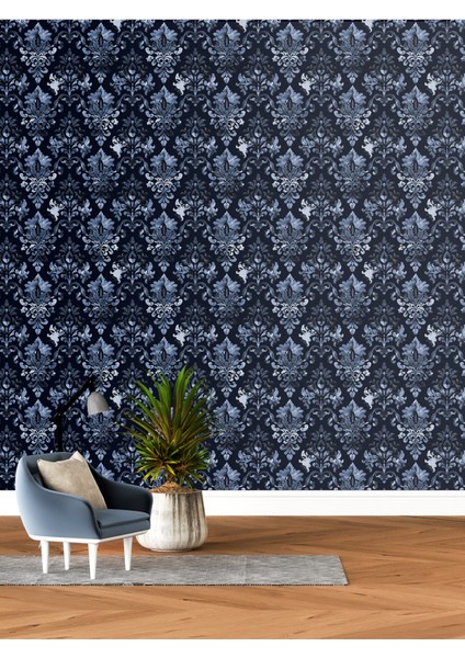 Siyah Damask Desenli Tek Parça Duvar Kağıdı -Isı ve Ses Yalıtımı Yırtılmaz fiyatları