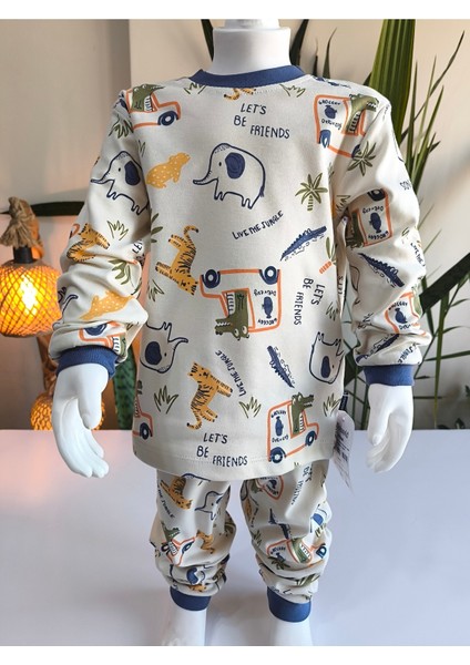 Kız-Erkek Bebek- Çocuk Pijama Takımı %100 Pamuk Uzun Kollu Yuvarlak Yaka Mevsimlik fırsatları