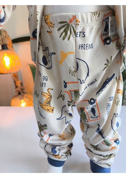 Kız-Erkek Bebek- Çocuk Pijama Takımı %100 Pamuk Uzun Kollu Yuvarlak Yaka Mevsimlik