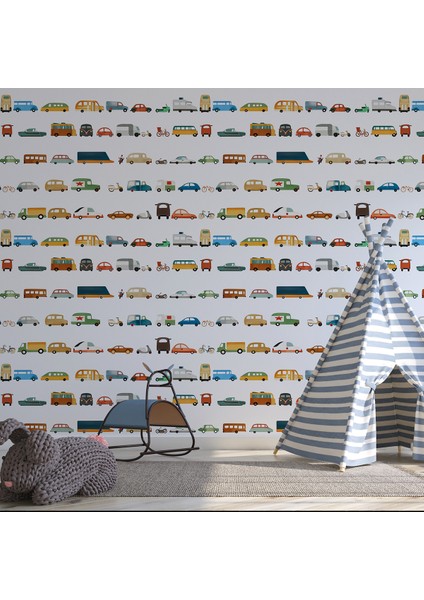 Arabalı Çocuk Odasıduvar Kağıdı -Isı ve Ses Yalıtımı Yırtılmaz fiyatları