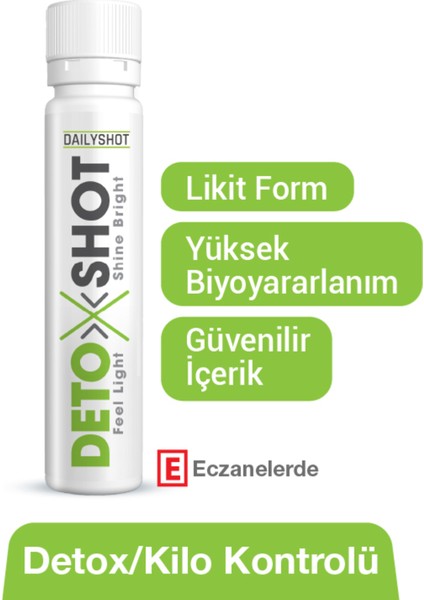 Hangover Shot Detoxshot Kilo Kontrol Desteği, Bromelain, L-Carnitine, Krom, Detox Shot, Likit Detoks Kompleks fiyatları