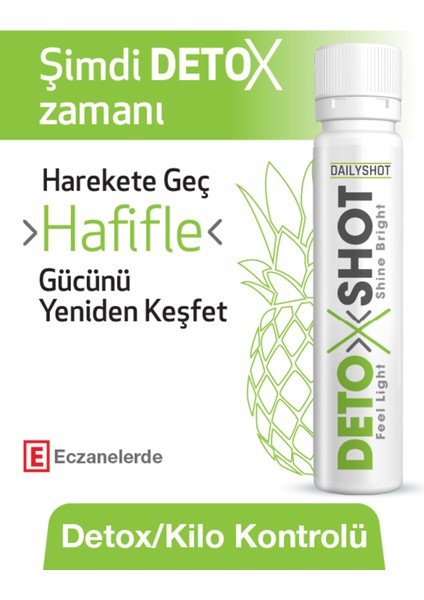 Hangover Shot Detoxshot Kilo Kontrol Desteği, Bromelain, L-Carnitine, Krom, Detox Shot, Likit Detoks Kompleks fırsatları