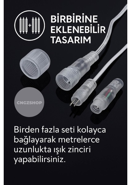 8 Adet Meteor Yağmur Tüp LED Işık | Solar Güneş Enerjili Ağaç ve Bahçe Saplamalı Dekoratif Aydınlatm modelleri