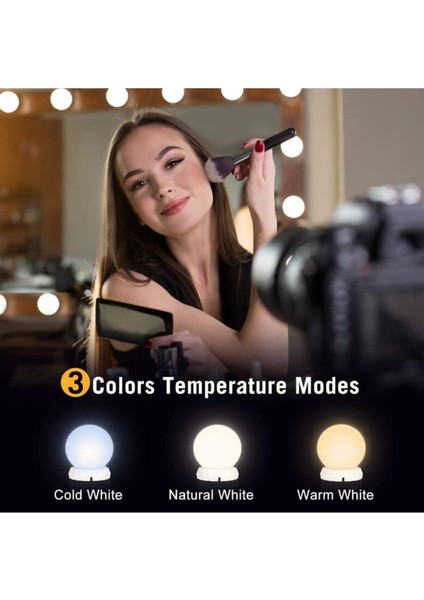 Hollywood Vanity USB LED Makyaj Aynası Işıkları 3 Renkli 10 LED Ampul 4,5 mt modelleri