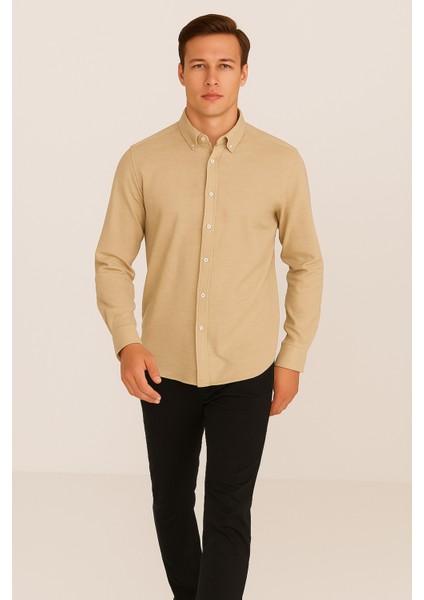 Erkek Regular Fit %100 Keten Uzun Kollu Gömlek indirimleri