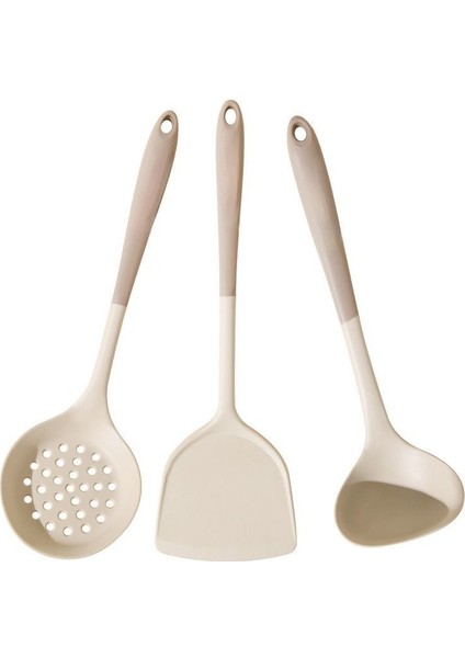 Gıda Sınıfı Silikon Spatula Seti Yapışmaz Tava Özel Yüksek Sıcaklığa Dayanıklı Mutfak Gereçleri Ev Pişirme Spatula Çorba Kaşığı (Yurt Dışından)