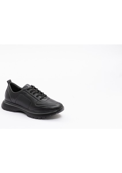 6313 Siyah Deri Spor Syh-Syh Poli Tabanlı Ayakkabı modelleri