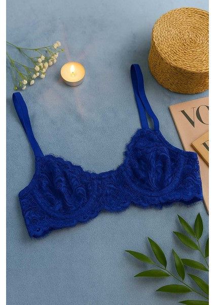 Zarif Mavi Dantelli Transparan Sütyen ve Tanga Takımı modelleri