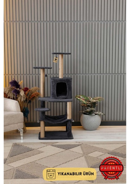 Çok Katlı Yıkanabilir Kedi Tırmalama ve Oyun Evi - Erciyes Antrasit