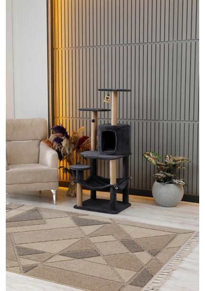 Çok Katlı Yıkanabilir Kedi Tırmalama ve Oyun Evi - Erciyes Antrasit modelleri