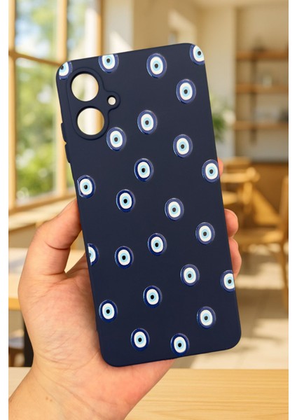 Samsung Galaxy A05 Uyumlu Nazar Boncuk Desenli Silikon Darbe Emici Klasik Korumalı Rubber Kılıf