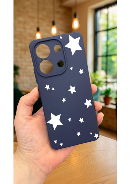 Xiaomi Redmi Note 13 Pro 4g Mini Yıldız Desenli Silikon Darbe Emici Klasik Korumalı Rubber Kılıf