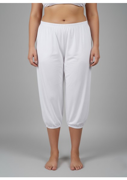 Uzun Paçalı Şalvar Kadın Külot Paçası Lastikli 4'lü Paket Battal Büyük Beden Beyaz - Doğanyıldız fiyatları