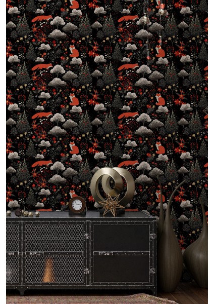 Yeşil Ağaçlar Motifli Silinebilir Yırtılmaz Duvar Kağıdı fırsatları