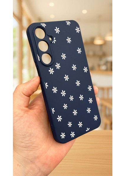 Samsung Galaxy A55 -Mini Papatya Desenli Silikon Darbe Emici Klasik Korumalı Rubber Kılıf modelleri