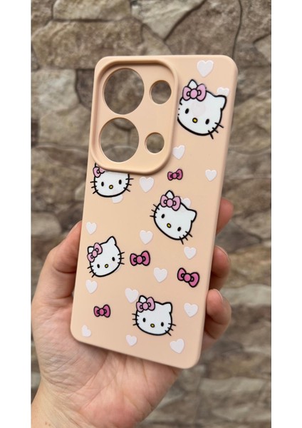 Xiaomi Redmi Note 13 Pro 4g Uyumlu Hello Kity Silikon Darbe Emici Klasik Korumalı Rubber Kılıf