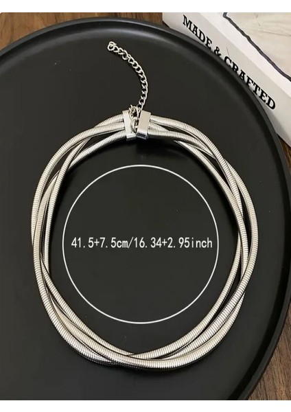 Şık ve Minimalist Gümüş Rengi 3lü Zarif Yılan Kemeri Kolye modelleri