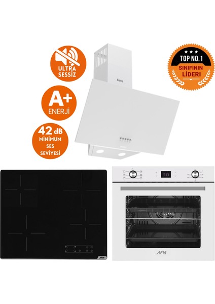 ve Afm Tech Markalı / Nimo Elektrikli Vitro. Sessiz Ankastre Set (D078-SA + V6-04 + FM7701)