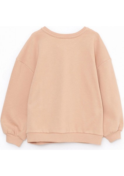 Lcw Kids Bej Bisiklet Yaka Baskılı Uzun Kollu Kız Çocuk Sweatshirt fırsatları